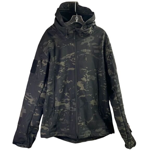 Free Soldier Tactical Waterproof Softshell Hooded Hiking Jacket Large Camo - Picture 1 of 16
